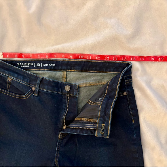 Talbots Women's Slim Ankle Jeans - Dark Blue - Picture 3 of 5